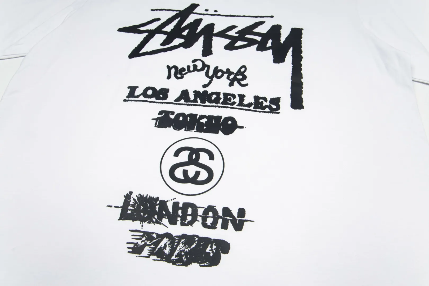 🔥 009# P55 （In Stock ） Stussy Series World Tour T Same Style ：Black White Size：S M L XL ： 260 ：